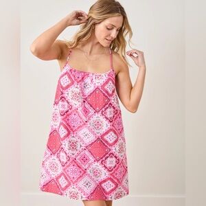 Printfresh Vintage Valentine Cami Nightgown in Mailbox Pink color way